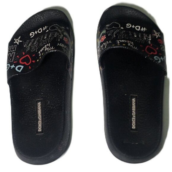 🛑DOLCE & GABBANA Designer ➕ SLIDES My Heart SANDALS Graffiti SHOES 💸BUY NOW‼️ - Picture 5 of 16